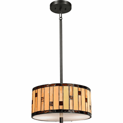 Dale Tiffany TH13012 Mojave Tiffany Dark Antique Bronze Drum Pendant Lighting