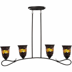 Dale Tiffany TH14256 Copper Shell Tiffany Dark Bronze Island Lighting