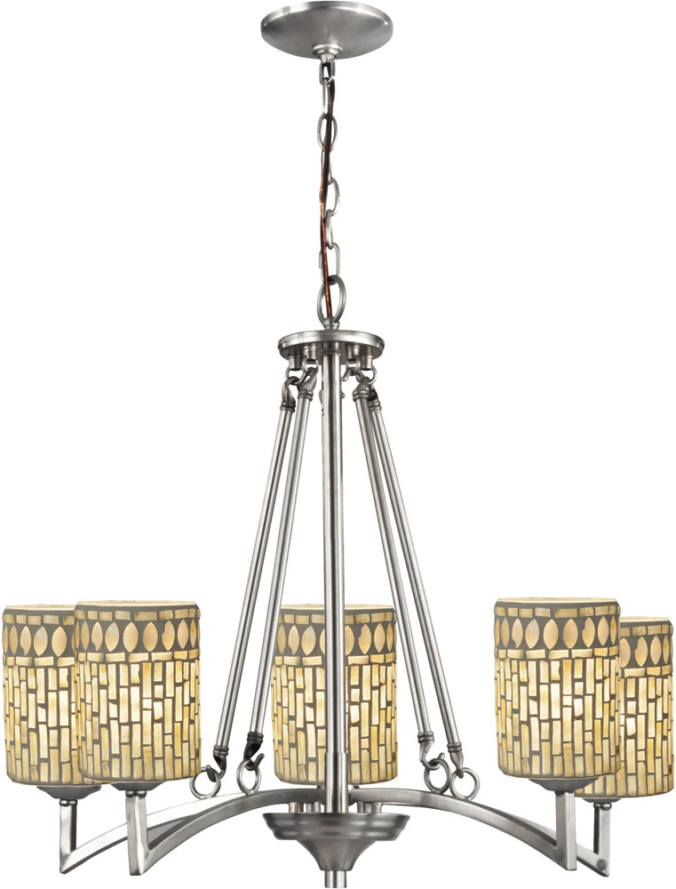 Dale Tiffany TH14293 Palisades Tiffany Satin Nickel Lighting Chandelier