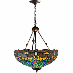 Dale Tiffany TH21070 Anacapa Dragonfly Tiffany Dark Brown Hanging Light