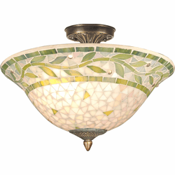Dale Tiffany TH70655 Cadena Tiffany Antique Brass Flush Mount Lighting Fixture