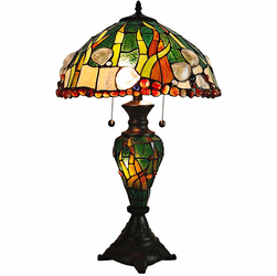Dale Tiffany TT20126 Coral Seashells Tiffany Coffee Black Table Light