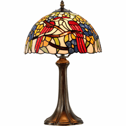Dale Tiffany TT21172 Lovebirds Floral Tiffany Antique Bronze Table Lighting