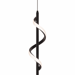 DALS Lighting BRPD18-CC-BK Spin Contemporary Black LED Mini Pendant Light Fixture