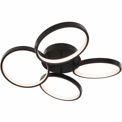 DALS Lighting CCFM-CC-BK Hover Modern Black LED Flush Mount Lighting