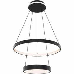 DALS Lighting CFPD20-CC-BK Drop Modern Black LED Pendant Light Fixture