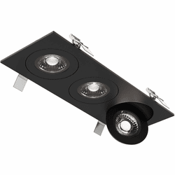 DALS Lighting FGM4-CC-TRIO-BK Pivot Modern Black LED 3-Light Recessed Lighting Insert