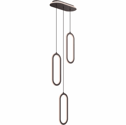 DALS Lighting FPDC3-CC-BK Atom Modern Black LED Multi Hanging Light Fixture