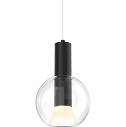 DALS Lighting IRPD-CC-BK Iris Modern Black LED Mini Pendant Lamp