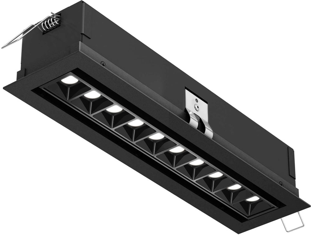 DALS Lighting MSL10G3KBK Modern Black LED 10Light Microspot Recessed