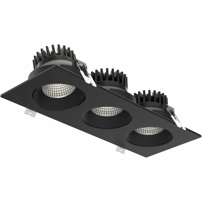 DALS Lighting GBR35-CC-TRIO-BK Revolve Modern Black LED 3-Light Down Lighting Insert