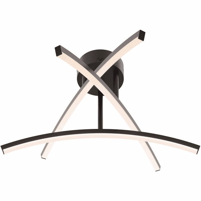 DALS Lighting W3FMCCBK Sway Modern Black LED Ceiling Light Fixture