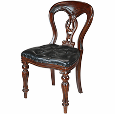 Design Toscano AF1060 Simsbury Manor Traditional Cherry Leather Side Chair