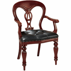 Design Toscano AF1061 Simsbury Manor Traditional Cherry Leather Armchair