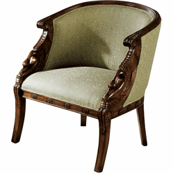 Design Toscano AF1110 Due Cigno Traditional Cherry Tub Chair