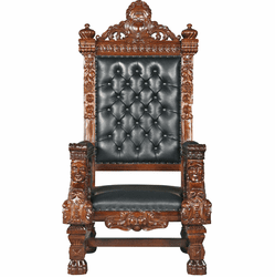 Design Toscano AF1204 Fitzjames Traditional Walnut Throne Chair