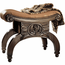 Design Toscano AF1359 Venetian Traditional Oak Leather Taboret Bench