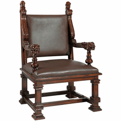 Design Toscano AF1362 Lord Cumberland's Traditional Cherry Royal Throne Chair
