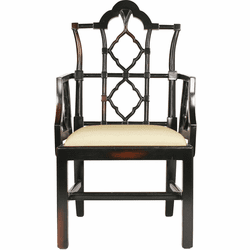 Design Toscano AF1400 Chinese Chippendale Traditional Walnut Chair