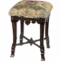 Design Toscano AF1497 The Medieval Traditional Walnut Mace Stool