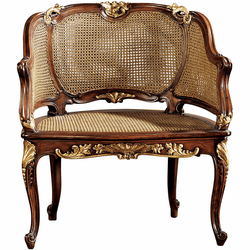 Design Toscano AF1553 Louis XV Traditional Cherry French Rattan Chair