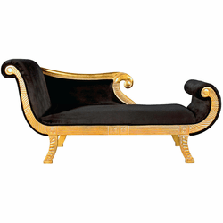 Design Toscano AF1602 Cleopatra Traditional Gold Chaise Sofa