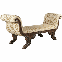 Design Toscano AF1607 Veronique Traditional Cherry Double Rolled-Arm Chaise