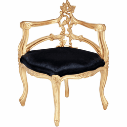 Design Toscano AF1779 French Salon Traditional Gold Slipper Corner Chair