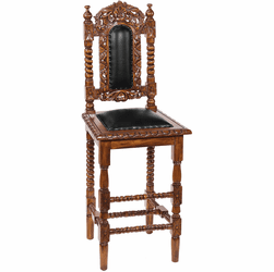 Design Toscano AF1853 Charles II Traditional Walnut Bar Stool