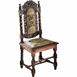 Design Toscano AF2025 Charles II Traditional Walnut Side Chair
