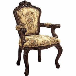 Design Toscano AF307 Carved Rocaille Traditional Cherry Chair