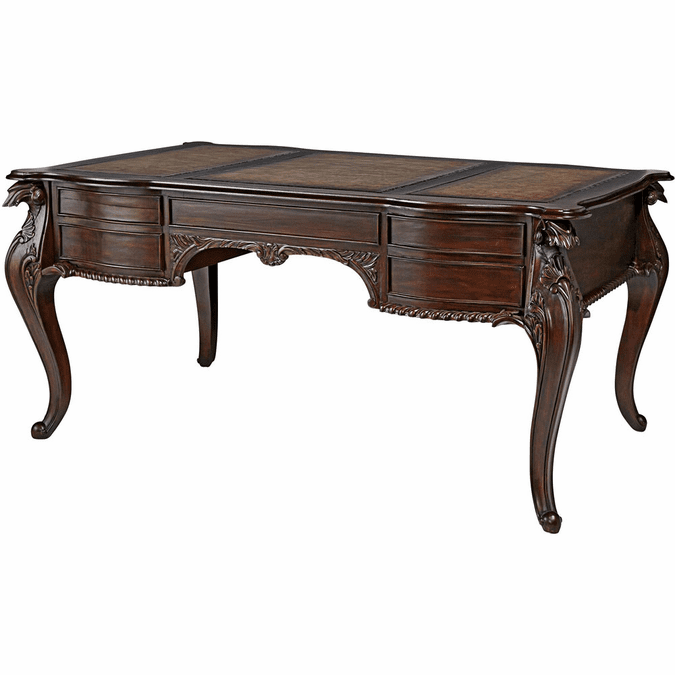 Design Toscano AF7376 Clemenceau Partners Traditional Cherry Mahogany Writing Desk