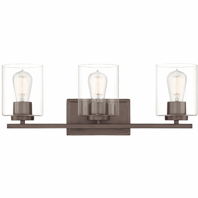 Designers Fountain 93003-SCB Liam Contemporary Satin Copper Bronze 3-Light Bathroom Wall Light Fixture