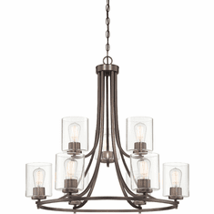 Designers Fountain 93089-SCB Liam Contemporary Satin Copper Bronze Ceiling Chandelier