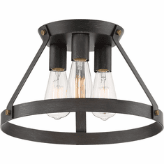 Designers Fountain D212M-SF-WP Wicker Park Weathered Pewter Flush Mount Light Fixture