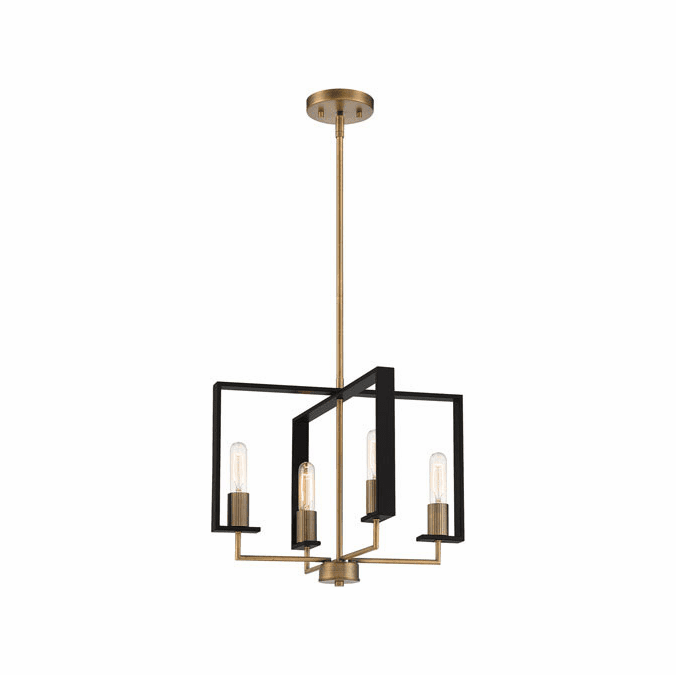 Designers Fountain D233M-4CH-OSB Chicago PM Modern Old Satin Brass 18" Pendant Lamp