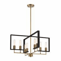 Designers Fountain D233M-8CH-OSB Chicago PM Modern Old Satin Brass 28" Pendant Light