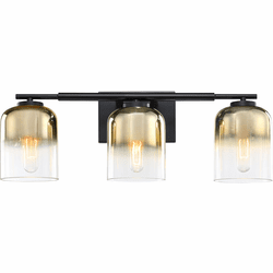 Designers Fountain D306M-3B-MB Gatsby Contemporary Matte Black 3-Light Bathroom Sconce Lighting