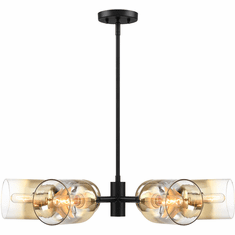 Designers Fountain D306M-6CH-MB Gatsby Contemporary Matte Black Drop Lighting