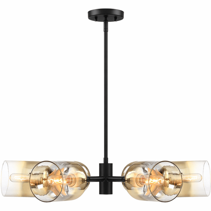 Designers Fountain D306M-6CH-MB Gatsby Contemporary Matte Black Drop Lighting