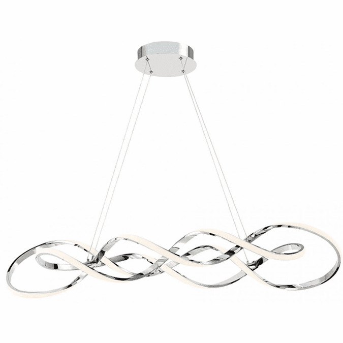dweLED by WAC PD-47839-CH Interlace Modern Chrome LED Kitchen Island Light Fixture