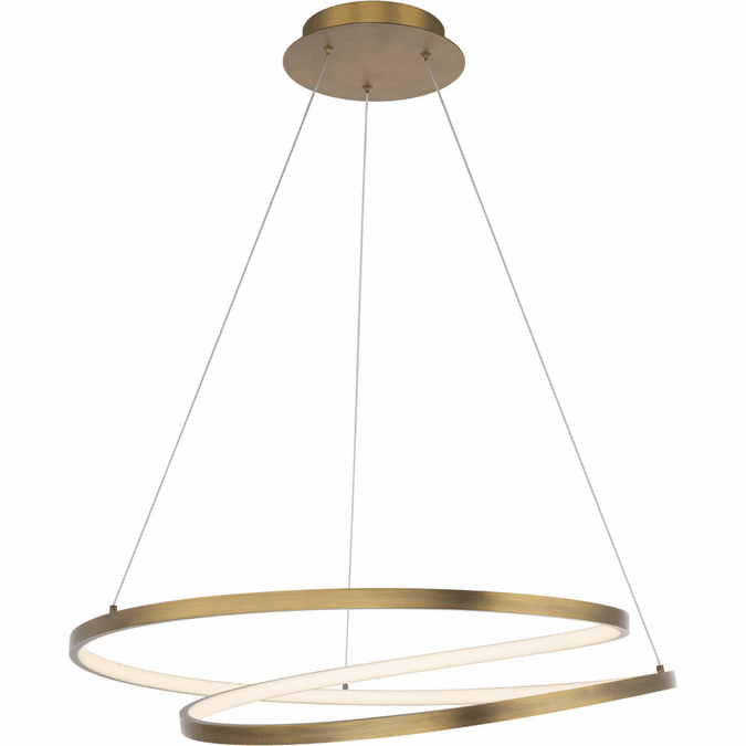 dweLED by WAC PD-83128-AB Marques Modern Aged Brass LED Hanging Lamp