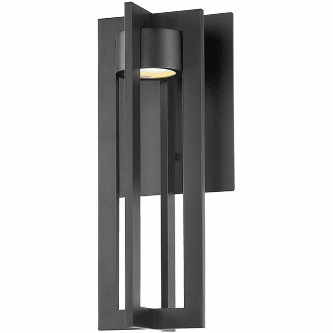dweLED by WAC WS-W48616-BK Chamber Modern Black LED Outdoor Wall Lamp