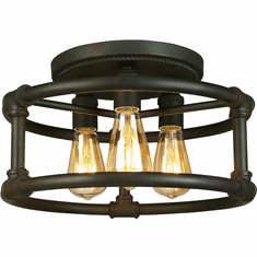 EGLO 202849A Wymer Contemporary Matte Bronze Flush Mount Lighting