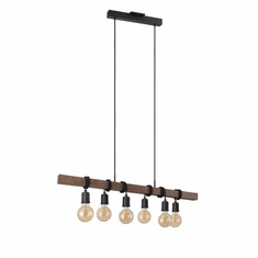 EGLO 204243A Violon Contemporary Black and Dark Brown Kitchen Island Light Fixture