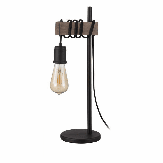 EGLO 204244A Violon Contemporary Black and Dark Brown Table Top Lamp