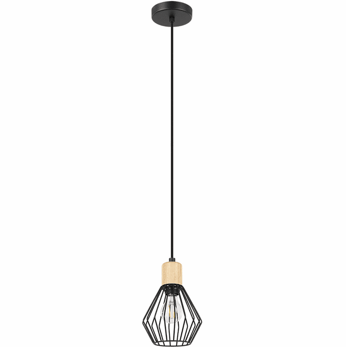 EGLO 205587A Palmorla Contemporary Structured Black Mini Drop Ceiling Light Fixture