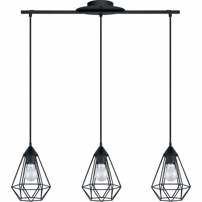 EGLO 94189A Tarbes Modern Matte Black Multi Drop Ceiling Light Fixture