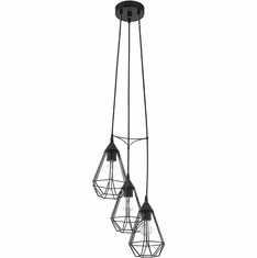 EGLO 94191A Tarbes Contemporary Matte Black Multi Drop Lighting Fixture