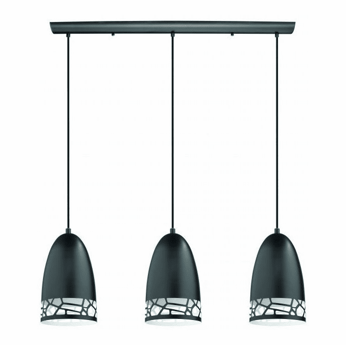 EGLO 97444A Savignano Contemporary Matte Black and White Multi Pendant Light